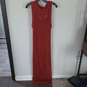Express Sleeveless Rust Knit Dress